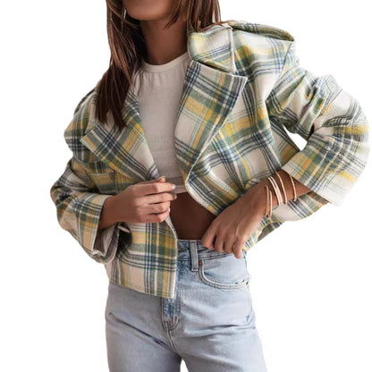 Damen Kurzjacke im trendigen Oversized-Stil mit doppelter Knopfleiste und weichem Material Stalluxe