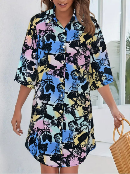 Damen Sommerliches Freizeitkleid mit farbenfrohem Blumenmuster und legerem Schnitt Stalluxe