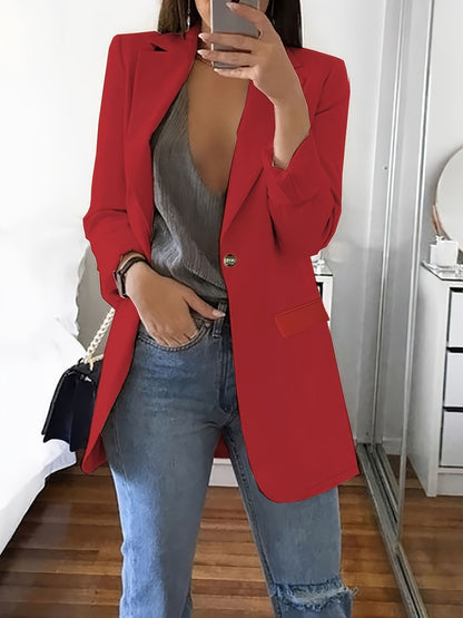 Damen Eleganter Blazer mit tiefem V-Ausschnitt und schmalem Schnitt Stalluxe