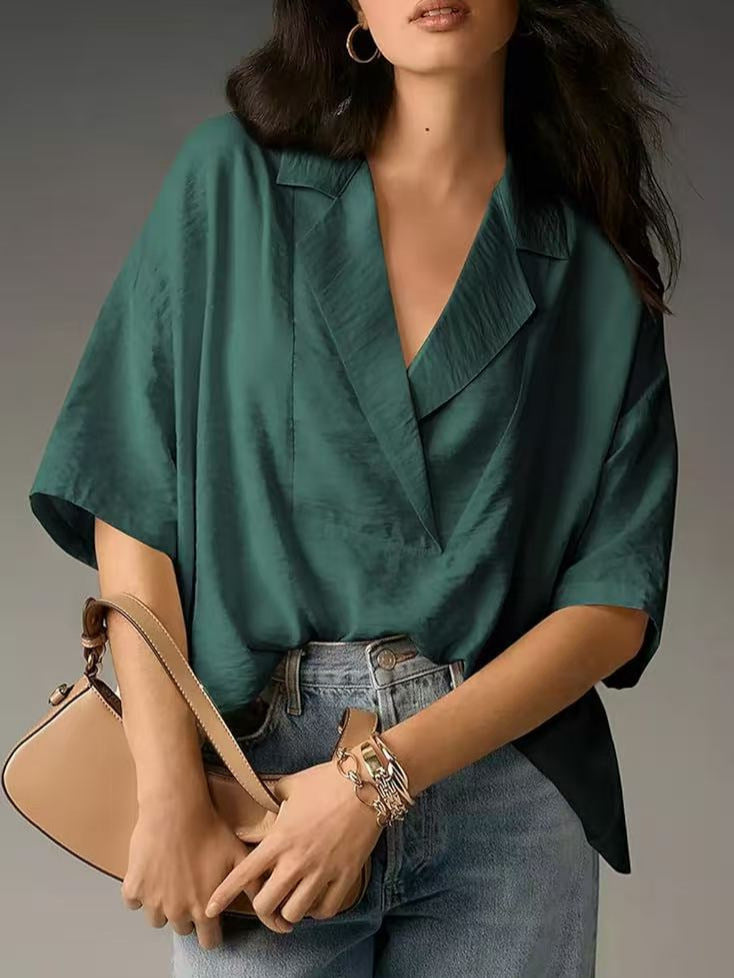 Damen lässige Seidenbluse mit schickem Schnitt Stalluxe