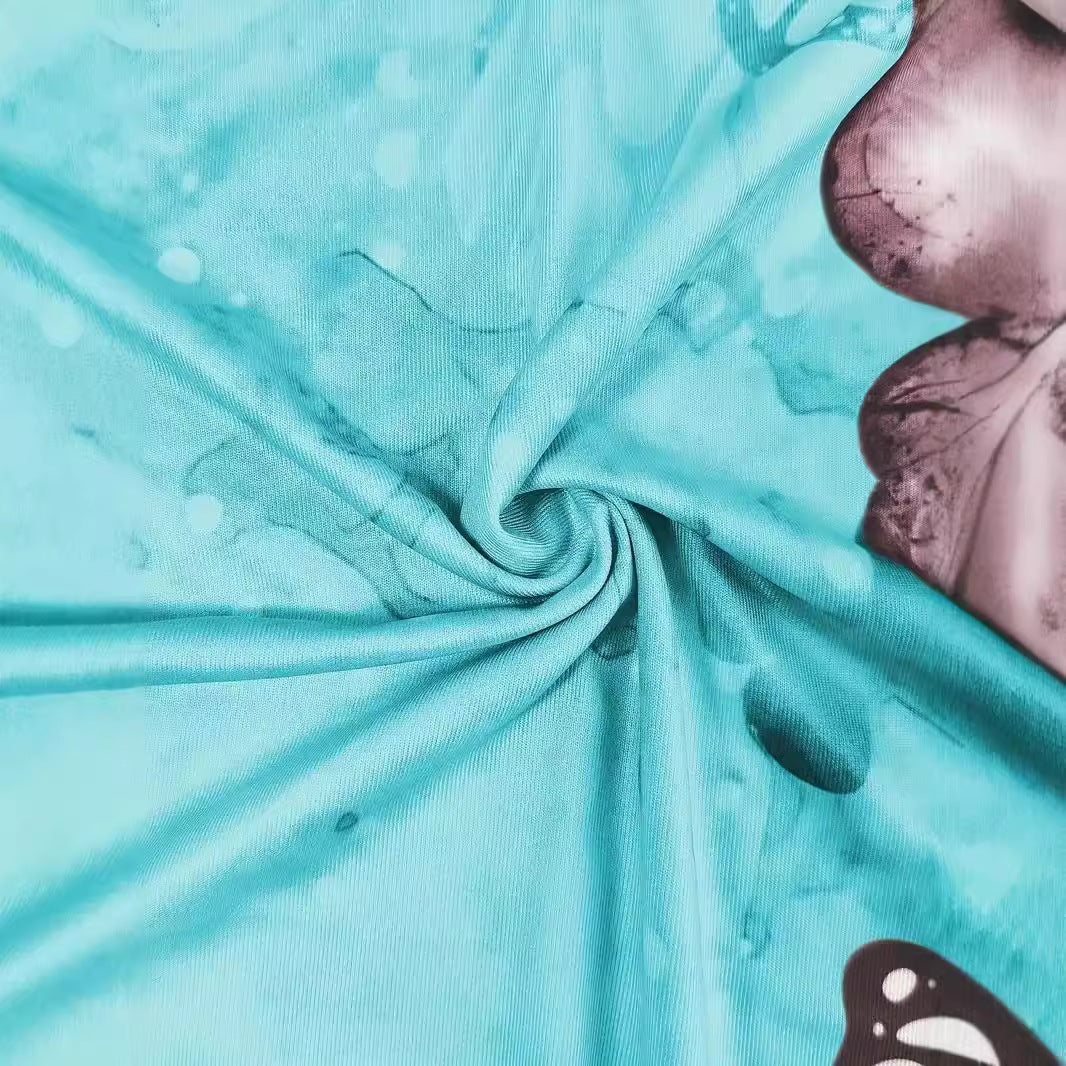 Damen Kleid mit kunstvollem Schmetterlingsdruck und luftiger Silhouette Stalluxe