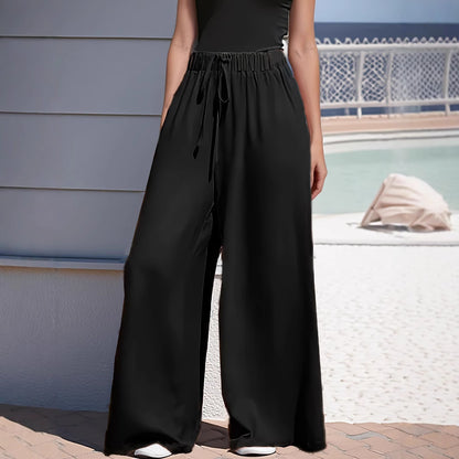 Damen Weite Sommerhose mit elastischem Bund und praktischen Taschen Stalluxe