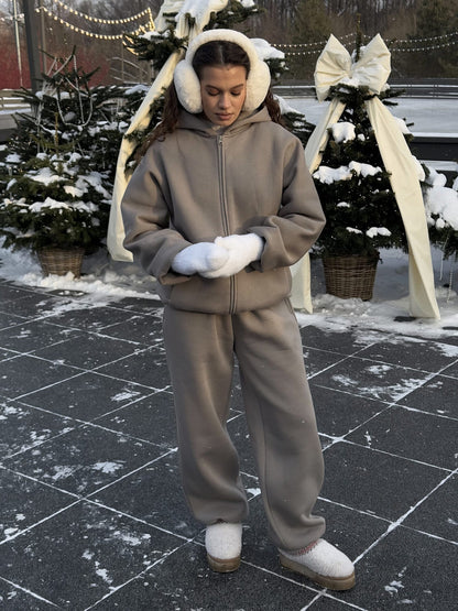Damen kuschelige Fleecejacke mit durchgehendem Reißverschluss und weiten Ärmeln Stalluxe