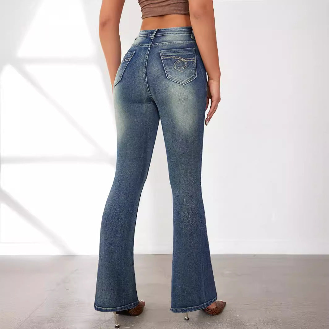 Damen Flared Jeans mit hohem Bund und schickem Schnitt Stalluxe