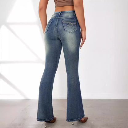 Damen Flared Jeans mit hohem Bund und schickem Schnitt Stalluxe