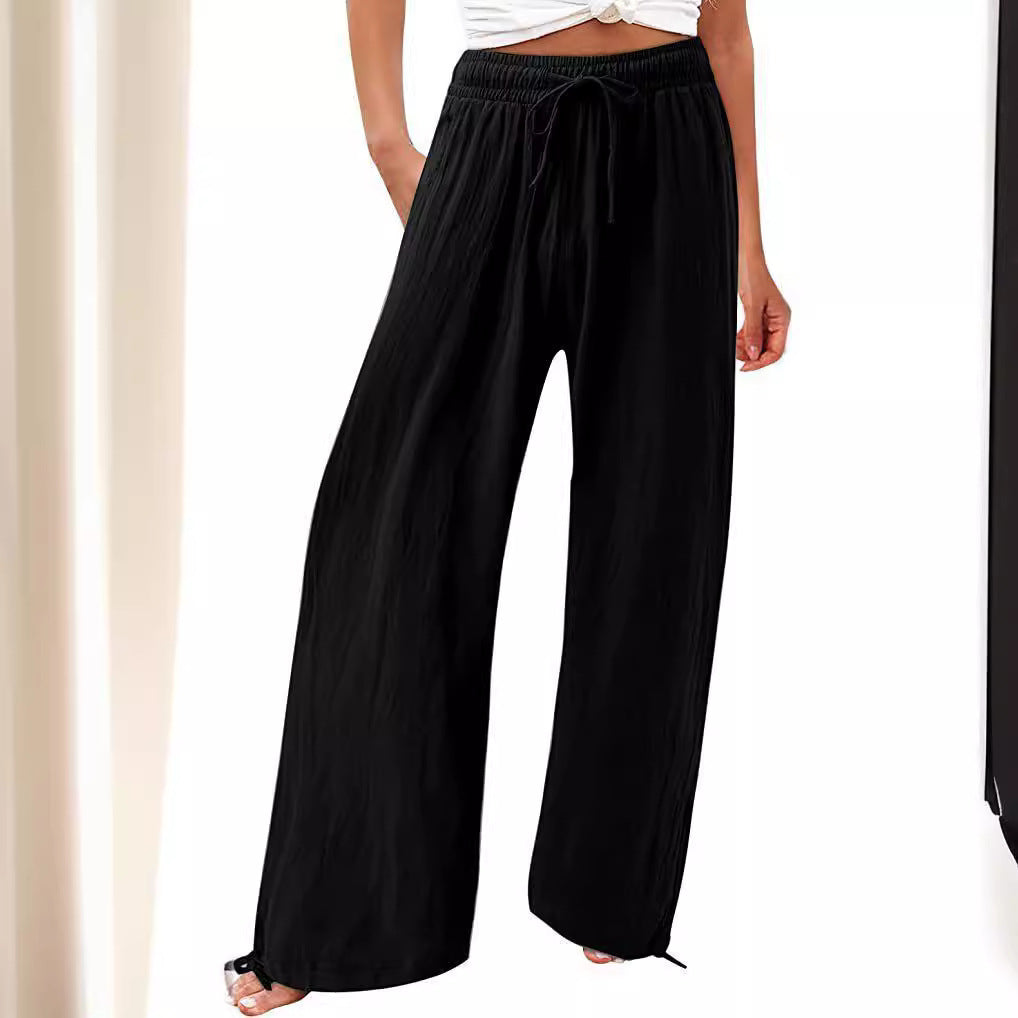 Damen Weite Sommerhose aus leichtem Material mit verstellbarem Bund Stalluxe