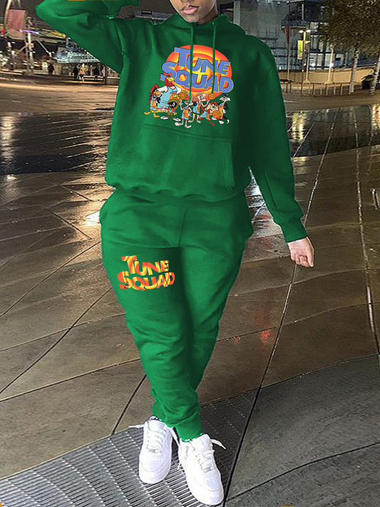 Damen Hoodie und Jogginghose Set mit auffälligem Tuneschrige-Design Stalluxe