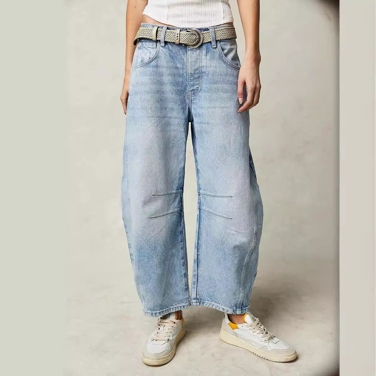 Damen Weite Jeans mit lässigem Schnitt und modischen Akzenten Stalluxe