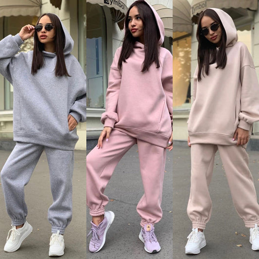 Women's Cozy Hooded Sweatpants Set Stalluxe