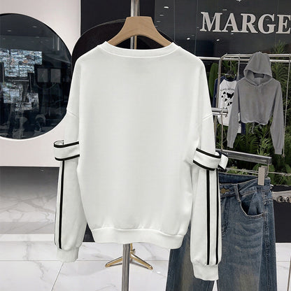 Damen modisches Sweatshirt mit eleganten Schleifenärmeln Stalluxe