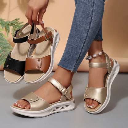 Damen Komfortable Sandalen mit gepolstertem Fußbett und verstellbarem Riemendesign Stalluxe