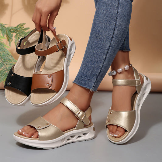 Damen Komfortable Sandalen mit gepolstertem Fußbett und verstellbarem Riemendesign Stalluxe