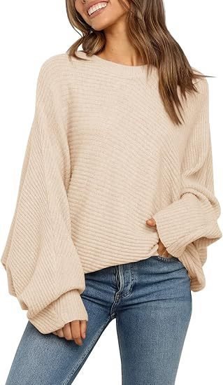 Damen Bequemer oversized Strickpullover mit weit geschnittenen Ärmeln Stalluxe