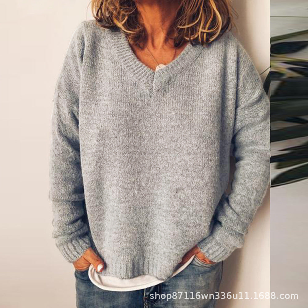 Damen V-Ausschnitt Pullover aus weichem Strick Stalluxe