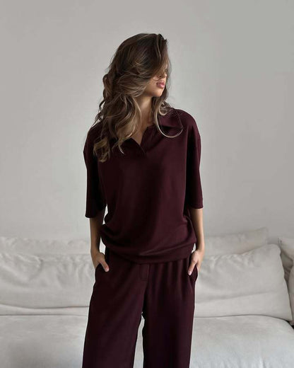 Damen Elegantes und komfortables Jumpsuit mit modischem Kragen Stalluxe