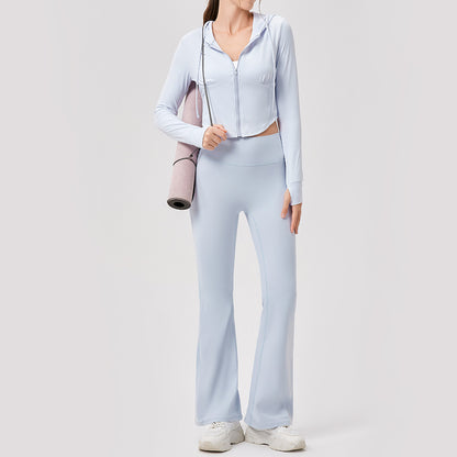 Damen Sportliche Cropped Jacke mit Kapuze und Reißverschluss Stalluxe