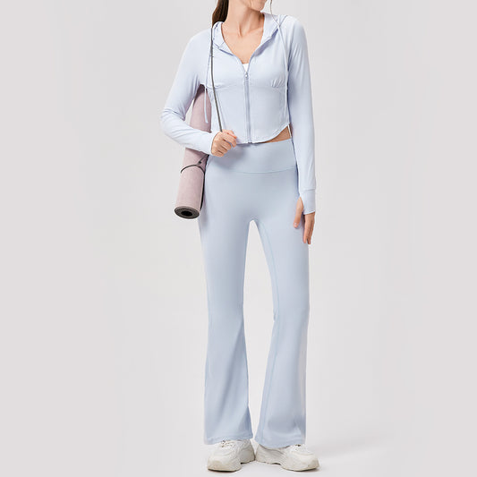 Damen Sportliche Cropped Jacke mit Kapuze und Reißverschluss Stalluxe