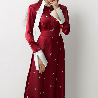 Damen Maxi-Kleid mit eleganter Overlay-Jacke und zarten Applikationen Stalluxe