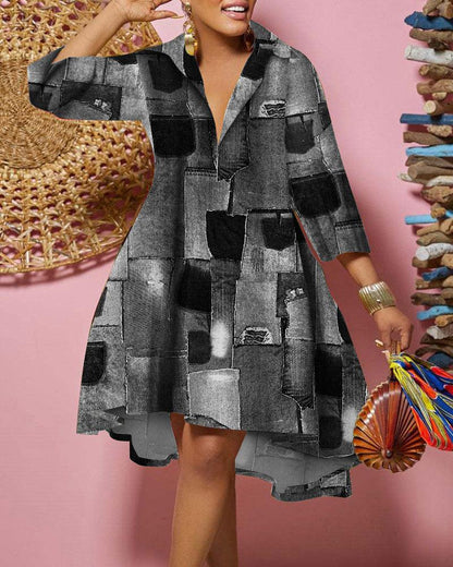 Damen Denim-Hemdkleid mit asymmetrischem Saum und stylischen Details Stalluxe