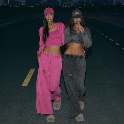 Damen Sportliches Sweatshirt- und Hosen-Set Stalluxe