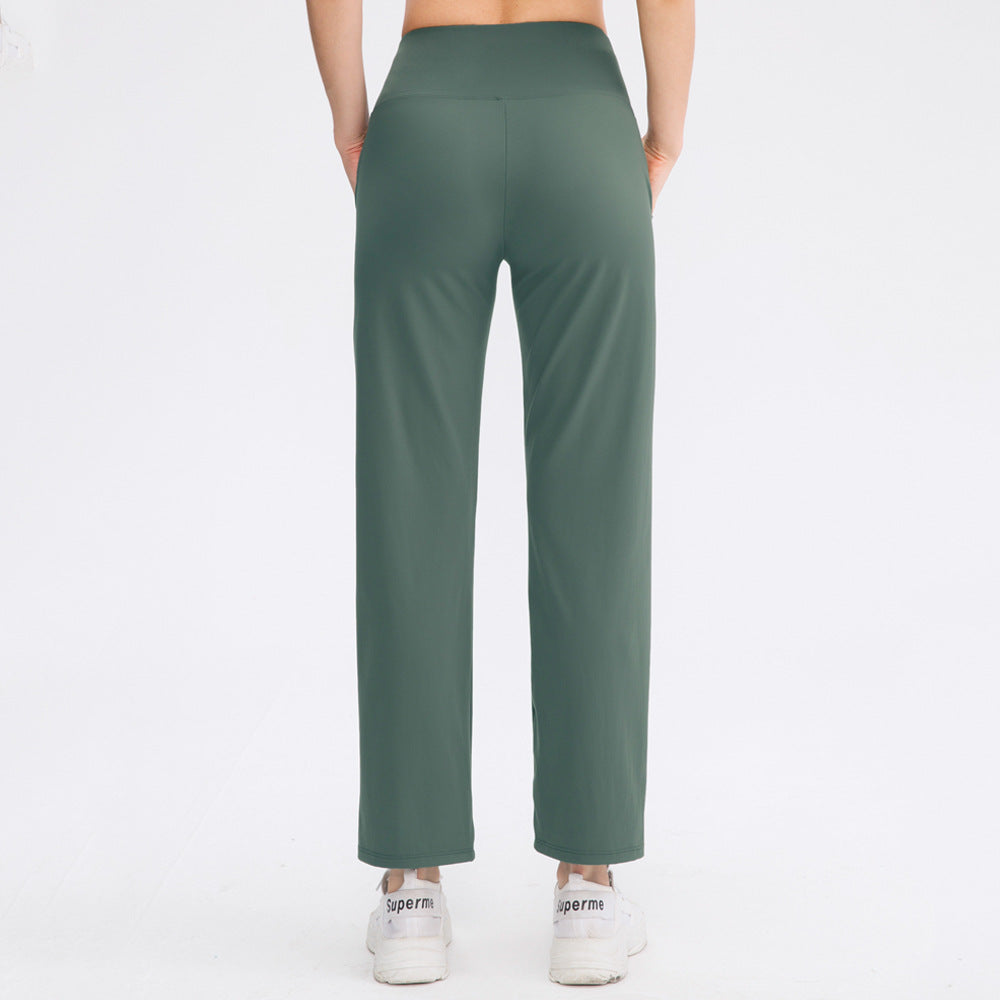 Damen Bequeme Sporthose mit hohem Bund und praktischen Seitentaschen Stalluxe