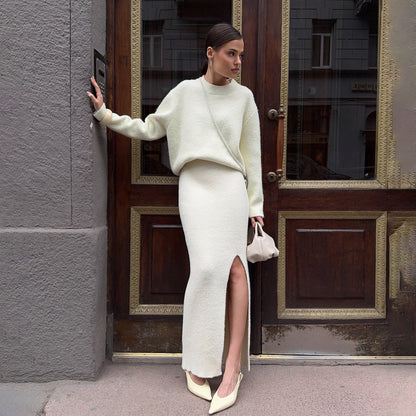 Damen Sweater-Rock-Outfit Stalluxe