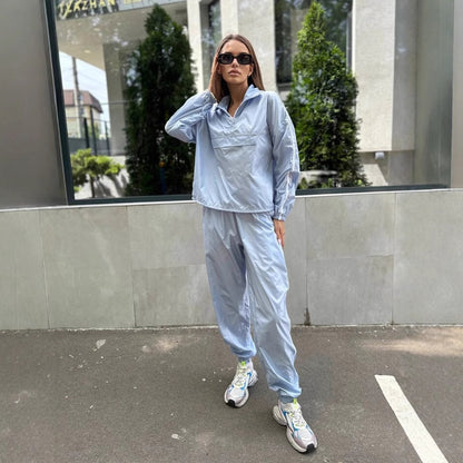 Damen sportlicher Funktionsanzug mit Stehkragen und elastischen Bündchen Stalluxe