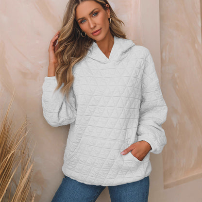 Damen gesteppter Kapuzenpullover mit oversized Schnitt und praktischen Taschen Stalluxe