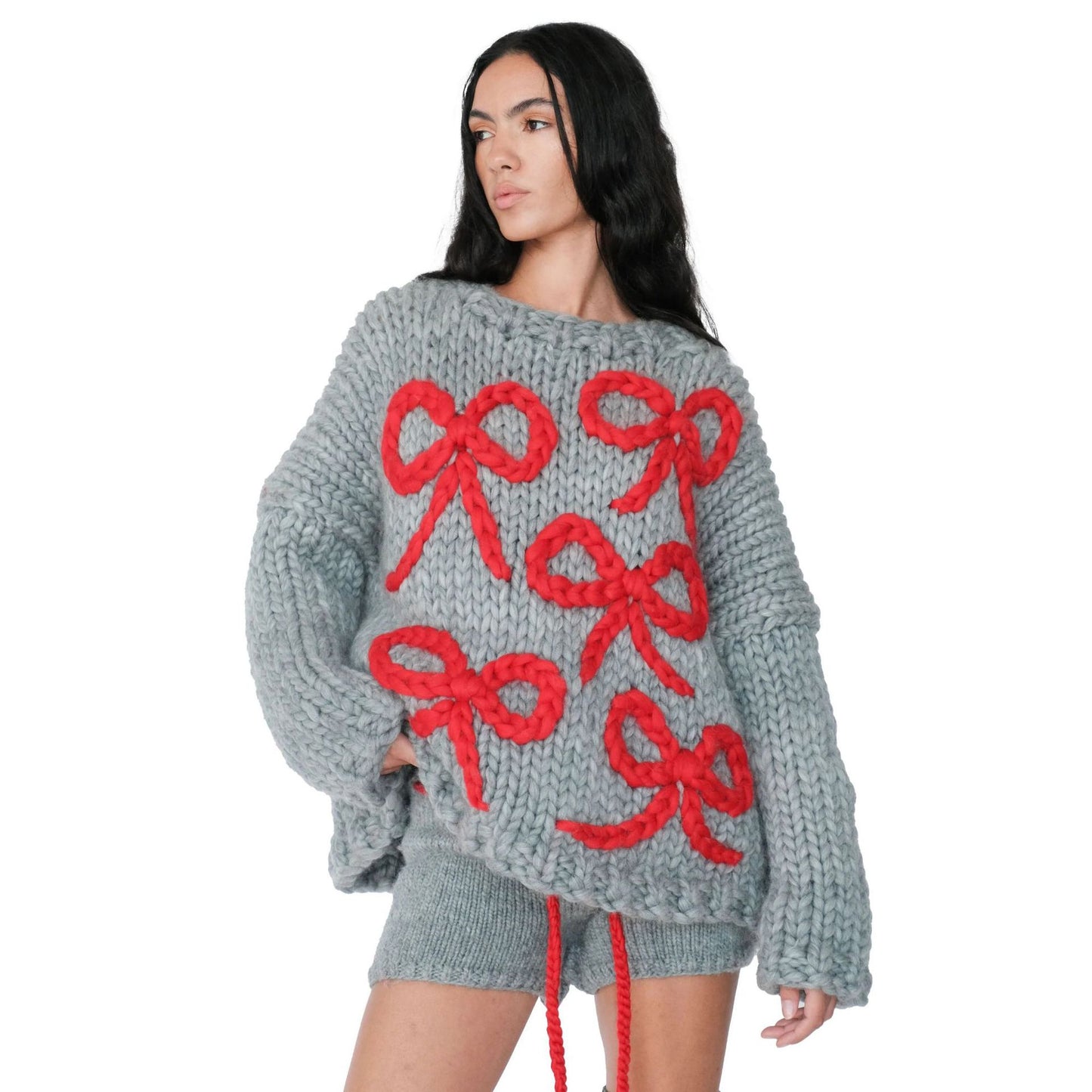 Damen Grobstrickpullover mit verspieltem Schleifen-Design Stalluxe