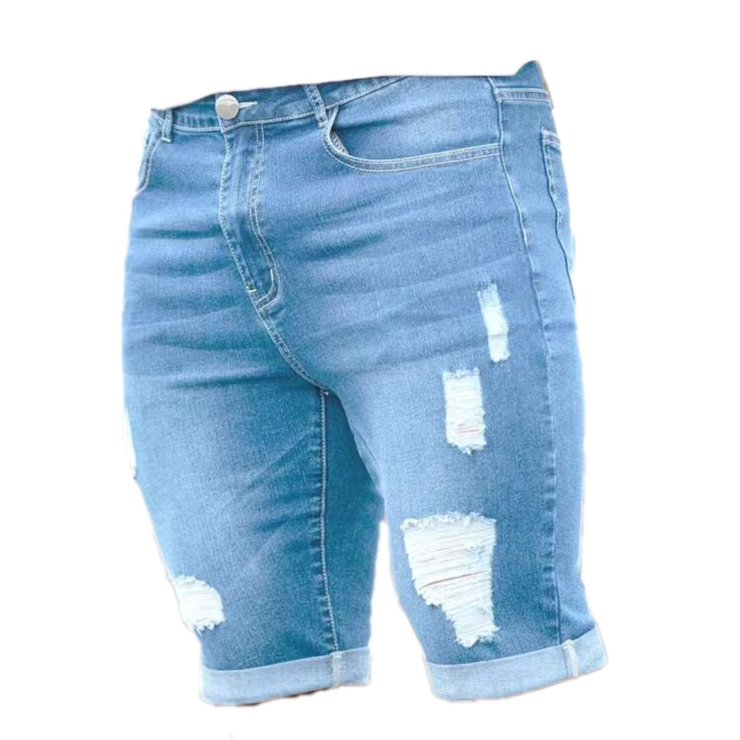 Herren Ripped Denim Shorts Stalluxe