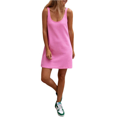 Damen Sommerliches Freizeitkleid mit tiefem Ausschnitt und leichtem Stoff Stalluxe