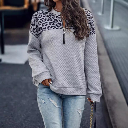 Women's Quilted Half-Zip Sweatshirt Stalluxe
