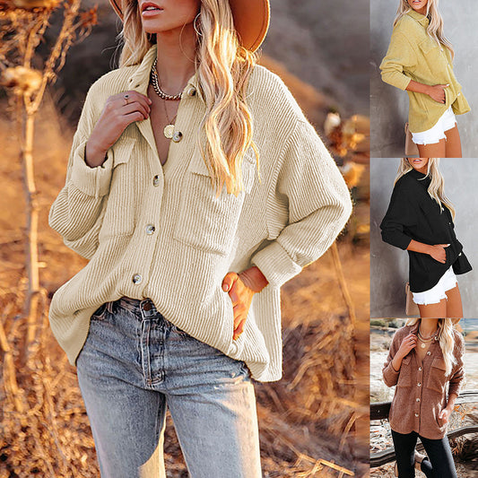 Damen lässige Overshirtjacke mit Struktur und praktischen Taschen Stalluxe