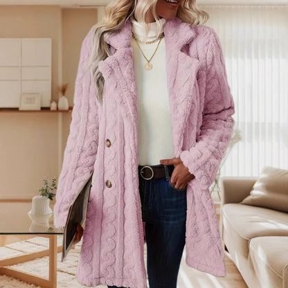 Damen Kuschelige Strickjacke mit hochfloriger Optik und knöpfbarem Verschluss Stalluxe