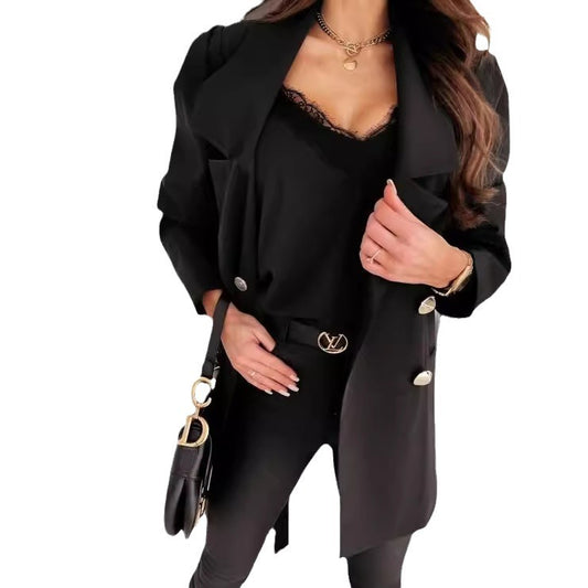 Women's Structured Double-Breasted Blazer Stalluxe