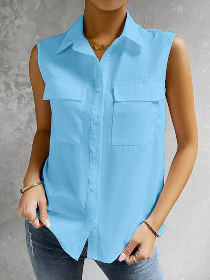 Damen ärmelloses Hemblusenshirt Stalluxe