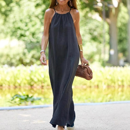 Damen Maxikleid mit Spaghettiträgern und elegantem fließendem Schnitt Stalluxe