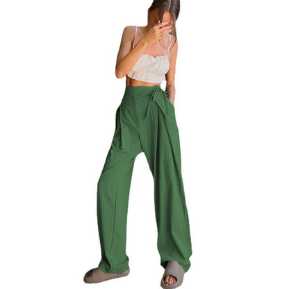 Damen Weitgeschnittene Chinohose mit seitlichem Bindegürtel Stalluxe
