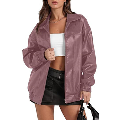 Damen lässige Oversized-Jacke mit elastischen Bündchen und modernem Schnitt Stalluxe