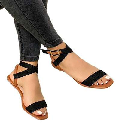 Damen Riemensandalen mit modischem Riemendesign und verstellbarem Knöchelriemen Stalluxe