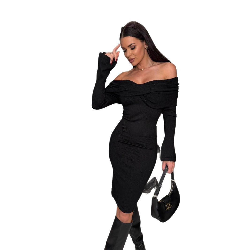 Damen Figurbetontes Cocktailkleid mit Off-Shoulder-Ausschnitt Stalluxe