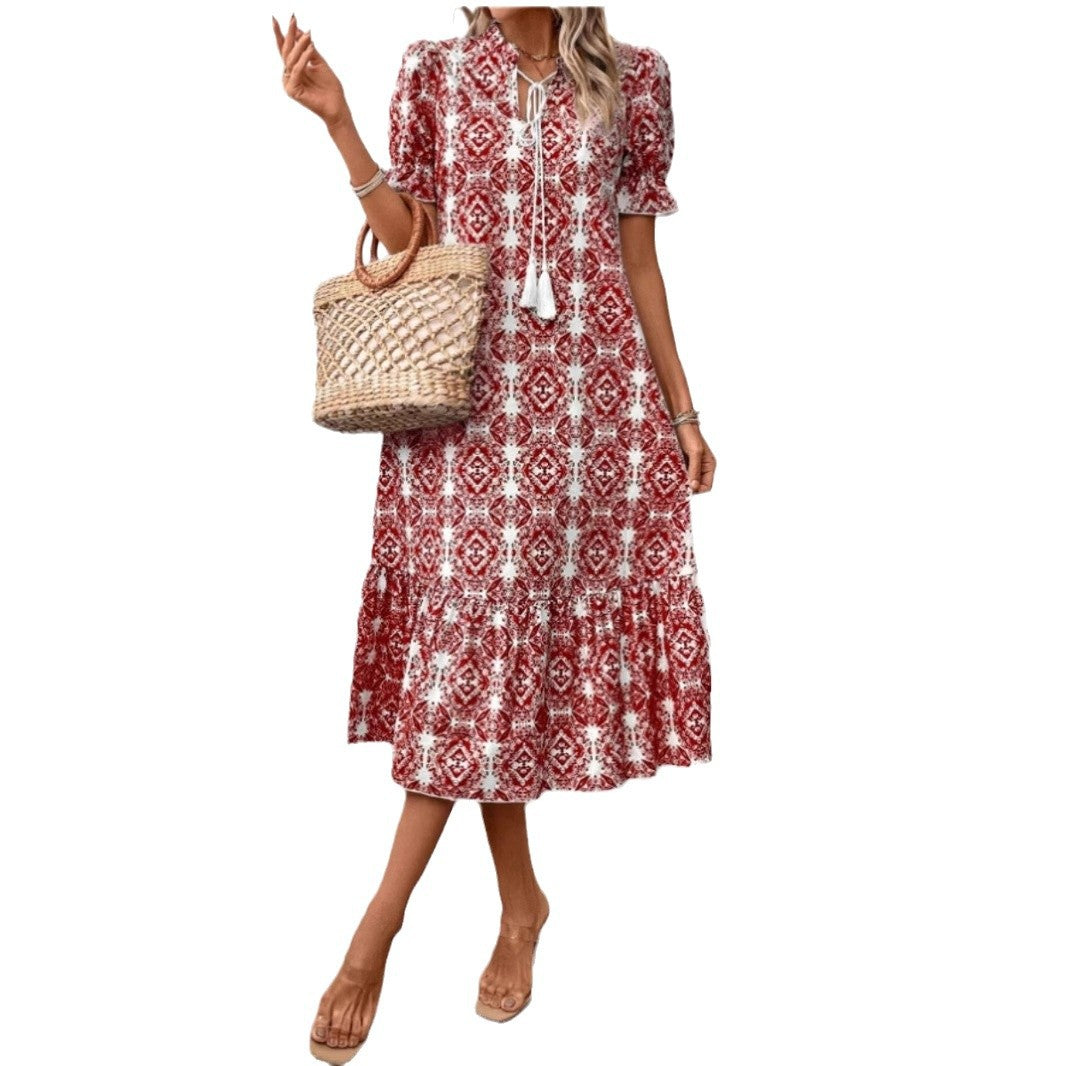 Damen Sommerliches Tunika-Kleid mit eleganten Schnüroptionen Stalluxe