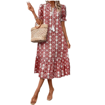 Damen Sommerliches Tunika-Kleid mit eleganten Schnüroptionen Stalluxe