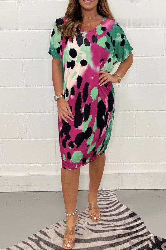 Damen Midikleid mit modernem Animal-Print und weichem Stretchmaterial Stalluxe