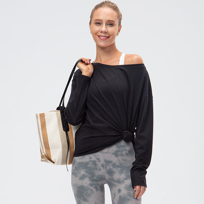 Damen Lockeres Langarmshirt aus atmungsaktivem Funktionsmaterial Stalluxe