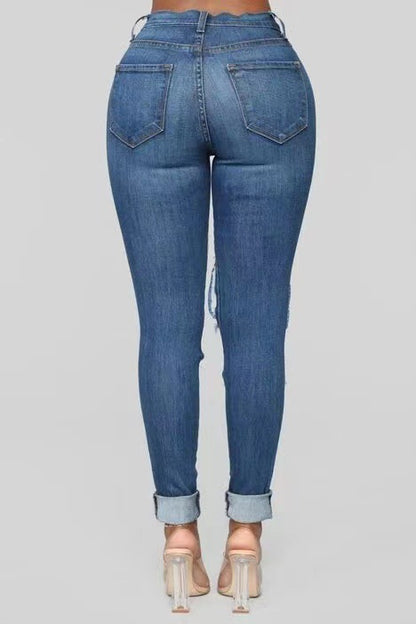 Damen Skinny-Jeans mit Riss-Design Stalluxe