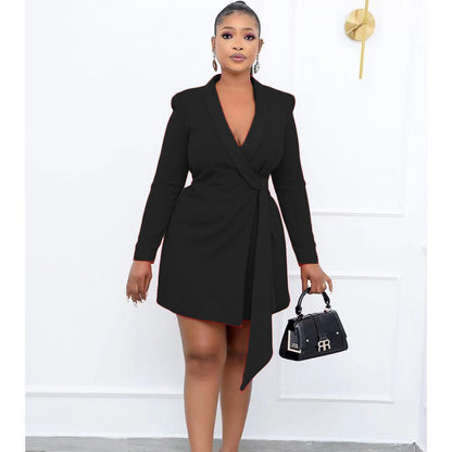 Damen Wickeljacke mit eleganten Details und schmalem Gürtel Stalluxe