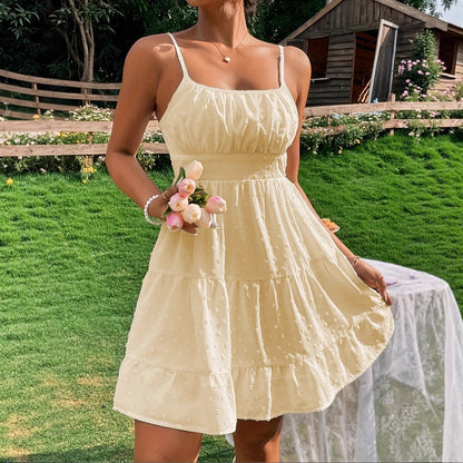 Damen Sommerkleid mit Rüschen und verstellbaren Spaghettiträgern Stalluxe