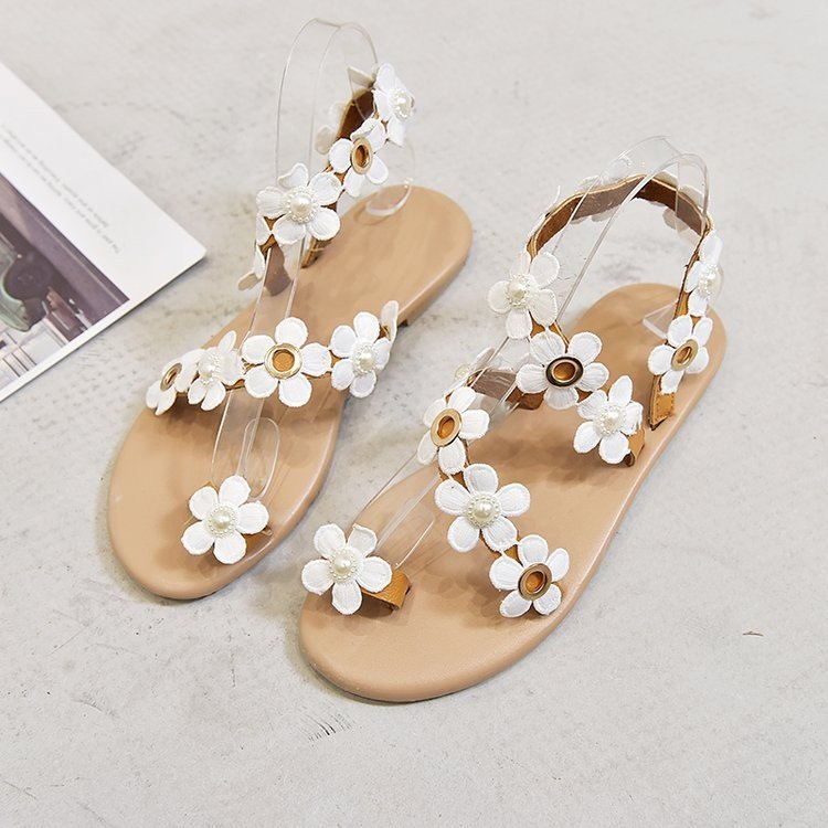 Damen Florale Riemensandalen mit transparentem Design und komfortablem Fußbett Stalluxe