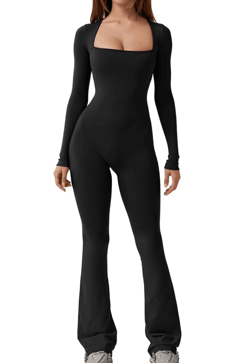 Damen Bodysuit mit weitem Bein und tiefem Dekolleté Stalluxe